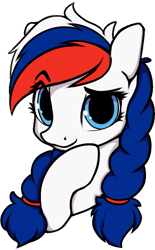 Size: 583x938 | Tagged: safe, artist:hitbass, imported from derpibooru, oc, oc only, oc:marussia, pony, blue eyes, emoji, nation ponies, ponified, russia, simple background, smiling, solo, thinking, thinking emoji