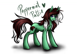 Size: 1280x905 | Tagged: safe, artist:controlledsarcasm, artist:kaggy009, imported from derpibooru, oc, oc only, oc:peppermint pattie (unicorn), pony, unicorn, ask peppermint pattie, female, mare, solo
