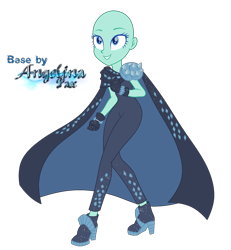 Size: 860x929 | Tagged: safe, imported from derpibooru, equestria girls, the other side, bald, base, clothes, female, gloves, simple background, smiling, solo, style, transparent background