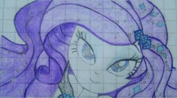 Size: 824x455 | Tagged: safe, artist:nintencano, imported from derpibooru, rarity, equestria girls, equestria girls series, the other side, art, clothes, female, gloves, graph paper, lined paper, notebook, solo, style, traditional art