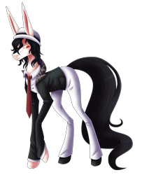 Size: 1670x2055 | Tagged: safe, artist:sadatrix, imported from derpibooru, oc, oc only, oc:ichiro, oc:ichiro makoto, earth pony, pony, clothes, hat, male, necktie, pants, simple background, solo, stallion, transparent background