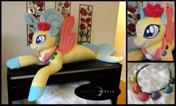 Size: 1280x767 | Tagged: safe, artist:purplenebulastudios, imported from derpibooru, princess skystar, seapony (g4), my little pony: the movie, irl, jewelry, life size, necklace, photo, plushie, solo