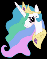 Size: 1080x1351 | Tagged: safe, artist:lyra h. strings, imported from derpibooru, princess celestia, alicorn, pony, blushing, cute, female, jewelry, looking at you, mare, regalia, solo