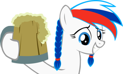 Size: 1149x695 | Tagged: safe, artist:lelekhd, edit, imported from derpibooru, vector edit, oc, oc only, oc:marussia, earth pony, pony, braid, cider, female, nation ponies, ponified, russia, simple background, smiling, solo, vector