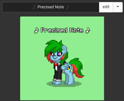 Size: 548x447 | Tagged: safe, imported from derpibooru, oc, oc only, oc:precised note, pegasus, pony, pony town, bowtie, clothes, cutie mark, smiling, solo, tuxedo, wings
