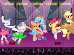Size: 960x720 | Tagged: safe, artist:angrymetal, imported from derpibooru, apple bloom, applejack, rainbow dash, rarity, scootaloo, sweetie belle, earth pony, pegasus, pony, unicorn, 1000 hours in ms paint, applerina, arms in the air, audience, ballerina, ballerinas, ballet, ballet dancing, ballet slippers, bloomerina, clothes, cutie mark crusaders, dasherina, earth ponies, eyes closed, eyes open, on one leg, open mouth, pas de six, rainbowrina, raririna, scootarina, scootutu, smiling, spotlights, stage, standing on one leg, sweetierina, tutu, tutus