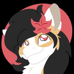 Size: 1500x1500 | Tagged: safe, artist:euspuche, imported from derpibooru, oc, oc only, oc:liliya krasnyy, earth pony, pony, chest fluff, flower, flower in hair, looking at you, solo