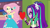 Size: 1100x618 | Tagged: safe, edit, edited screencap, imported from derpibooru, screencap, aria blaze, fluttershy, best in show: the victory lap, equestria girls, equestria girls series, rainbow rocks, spoiler:eqg series (season 2), ariashy, cute, female, flutterblaze, heart, lesbian, microphone, playing with hair, shipping, shipping domino, wrong aspect ratio