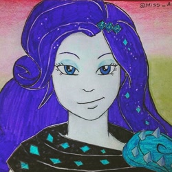Size: 640x640 | Tagged: artist needed, safe, imported from derpibooru, rarity, equestria girls, equestria girls series, the other side, clothes, crystal, female, solo, traditional art