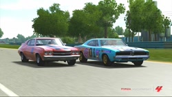 Size: 1024x576 | Tagged: safe, imported from derpibooru, twilight sparkle, pony, dodge (car), dodge charger, female, forza motorsport 4, game screencap, mare, my little pony logo, race, video game