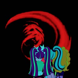 Size: 768x768 | Tagged: safe, imported from derpibooru, adagio dazzle, aria blaze, sonata dusk, equestria girls, earthbound, giygas, the dazzlings