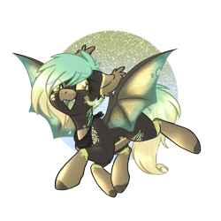 Size: 2000x2000 | Tagged: safe, artist:red_moonwolf, imported from derpibooru, oc, oc:saturn's hexagon, bat pony, pony, bat pony oc, coat markings, colored sclera, female, flying, looking back, neckerchief, simple background, socks (coat marking), socks (coat markings), transparent background