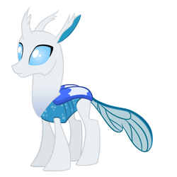 Size: 2000x2000 | Tagged: safe, artist:jackiejak, derpibooru exclusive, imported from derpibooru, oc, oc only, oc:briktkik, oc:world weaver, changedling, changeling, blue changeling, changedling oc, changeling oc, double colored changeling, simple background, transparent background, white changeling