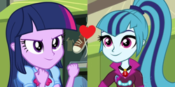 Size: 800x400 | Tagged: safe, edit, edited screencap, imported from derpibooru, screencap, sonata dusk, twilight sparkle, equestria girls, equestria girls (movie), rainbow rocks, female, lesbian, shipping, shipping domino, twinata