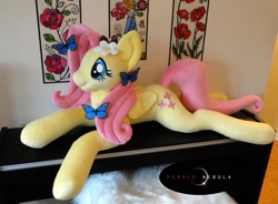 Size: 1280x944 | Tagged: safe, artist:purplenebulastudios, imported from derpibooru, fluttershy, pony, irl, life size, photo, plushie, solo