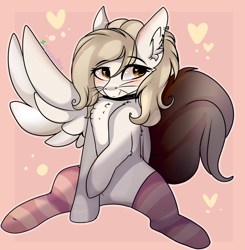 Size: 1962x2001 | Tagged: safe, artist:2pandita, imported from derpibooru, oc, oc only, pegasus, pony, clothes, female, mare, socks, solo, striped socks, whiskers