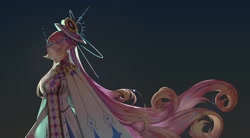 Size: 3968x2195 | Tagged: safe, artist:animesoul, imported from derpibooru, princess cadance, human, clothes, crown, crying, dress, elf ears, female, humanized, jewelry, regalia, solo