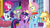 Size: 1920x1080 | Tagged: safe, imported from derpibooru, screencap, applejack, fluttershy, pinkie pie, rainbow dash, rarity, spike, twilight sparkle, alicorn, dragon, earth pony, pegasus, pony, unicorn, between dark and dawn, female, freckles, glowing horn, horn, magic, male, mane seven, mane six, mare, open mouth, raised hoof, smiling, telekinesis, twilight sparkle (alicorn), winged spike, wings