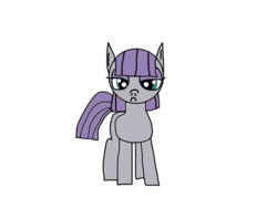 Size: 504x360 | Tagged: safe, artist:undeadponysoldier, imported from derpibooru, maud pie, earth pony, pony, female, lidded eyes, looking at you, makeup, mare, simple background, solo, white background