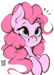 Size: 972x1359 | Tagged: safe, artist:tohupo, imported from derpibooru, pinkie pie, earth pony, pony, bust, cute, diapinkes, female, simple background, solo, white background