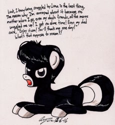 Size: 1185x1288 | Tagged: safe, artist:newyorkx3, imported from derpibooru, oc, oc only, oc:tommy junior, earth pony, pony, colt, male, simple background, solo, traditional art, white background