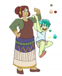 Size: 1147x1415 | Tagged: safe, artist:ponyretirementhome, imported from derpibooru, sandbar, yona, equestria girls, amazon, equestria girls-ified, female, larger female, male, scythian, shipping, simple background, size difference, smaller male, straight, white background, yonabar
