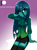 Size: 699x950 | Tagged: safe, artist:nekojackun, artist:twilite-sparkleplz, imported from derpibooru, queen chrysalis, human, equestria girls, clothes, cute, cutealis, equestria girls-ified, eye clipping through hair, eyeshadow, female, gradient background, humanized, makeup, miniskirt, patreon, patreon logo, shirt, side slit, skirt, solo, younger, zettai ryouiki