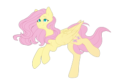 Size: 6000x4000 | Tagged: safe, artist:ev04kaa, imported from derpibooru, fluttershy, pegasus, pony, female, folded wings, looking up, mare, rcf community, running, simple background, smiling, solo, transparent background, wings