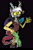 Size: 1324x2024 | Tagged: safe, artist:andreu-t, imported from derpibooru, discord, anthro, draconequus, apple of discord, black background, breasts, eris, featureless breasts, female, golden apple, rule 63, simple background, surprised