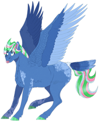 Size: 947x1157 | Tagged: safe, artist:bijutsuyoukai, imported from derpibooru, oc, oc only, pegasus, pony, female, mare, offspring, parent:blossomforth, parent:north star, simple background, solo, tail feathers, tongue out, transparent background