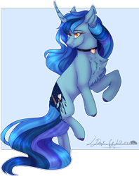 Size: 1476x1863 | Tagged: safe, artist:sora-choi, imported from derpibooru, oc, oc only, oc:sunmoon, pony, unicorn, chest fluff, female, mare, solo