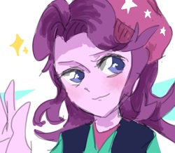 Size: 1289x1124 | Tagged: safe, artist:destroyer_aky, imported from derpibooru, starlight glimmer, equestria girls, mirror magic, beanie, clothes, female, hat, solo