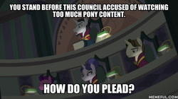 Size: 600x337 | Tagged: safe, edit, edited screencap, imported from derpibooru, screencap, chancellor neighsay, pony, school daze, anti-bronybait, brony, bronybait, caption, equestrian education association, image macro, irony, memeful.com, paradox, so much pony, text