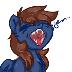 Size: 3000x3000 | Tagged: safe, artist:cherry, imported from derpibooru, oc, oc only, oc:warly, bat pony, pony, bat pony oc, fangs, fetish, male, maw, mawshot, open mouth, solo, stallion, tongue out, yawn