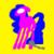 Size: 1200x1200 | Tagged: safe, artist:devi, imported from derpibooru, oc, oc only, oc:cats milly, earth pony, pony, 3 (album), album cover, chains, cuffs, eyestrain warning, lineless, mom (band), needs more blur, needs more saturation, solo, standing