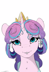 Size: 2400x3500 | Tagged: safe, artist:skitsniga, artist:skitsroom, imported from derpibooru, princess flurry heart, alicorn, pony, female, looking at you, simple background, smiling, white background