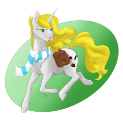Size: 2880x2880 | Tagged: safe, artist:firimil, imported from derpibooru, oc, oc only, pony, unicorn, :p, clothes, colored hooves, saddle bag, scarf, signature, simple background, tongue out, transparent background