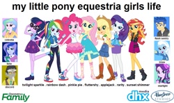 Size: 853x506 | Tagged: safe, imported from derpibooru, applejack, discord, flash sentry, fluttershy, pinkie pie, princess celestia, princess luna, rainbow dash, rarity, starlight glimmer, sunset shimmer, trixie, twilight sparkle, equestria girls, equestria girls series, mirror magic, spoiler:eqg specials, 1000 hours in ms paint, fake, humane five, humane seven, humane six, principal celestia, vice principal luna