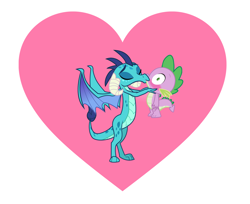 Size: 1900x1552 | Tagged: safe, artist:swiftgaiathebrony, imported from derpibooru, princess ember, spike, emberspike, female, heart, male, shipping, straight