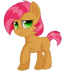 Size: 2571x3000 | Tagged: safe, artist:rainbowtashie, imported from derpibooru, babs seed, earth pony, pony, female, filly, freckles, raised hoof, simple background, solo, transparent background