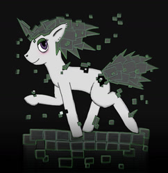 Size: 1280x1321 | Tagged: safe, artist:robipony, imported from derpibooru, cyber pony, monster pony, pony, blushing, cyber mare, cyberpunk, cyberspace, digital, female, mare, monster mare