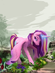 Size: 1600x2130 | Tagged: safe, artist:viwrastupr, edit, imported from derpibooru, princess cadance, alicorn, pony, cute, cutedance, female, flower, mare, solo