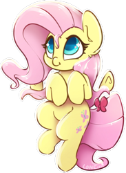 Size: 500x684 | Tagged: safe, artist:loneless-art, imported from derpibooru, fluttershy, bow, chibi, cute, shyabetes