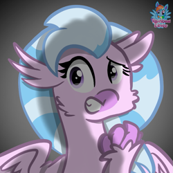 Size: 725x725 | Tagged: safe, artist:rainbow eevee, imported from derpibooru, silverstream, classical hippogriff, hippogriff, the hearth's warming club, female, hearth's warming club, investigation, solo, spread wings, wings