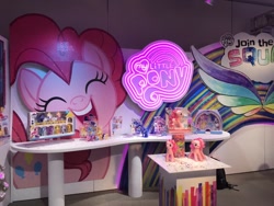 Size: 1024x768 | Tagged: safe, imported from derpibooru, pinkie pie, pony, female, irl, merchandise, my little pony logo, photo, toy, toy fair, toy fair 2019