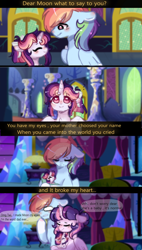 Size: 1024x1801 | Tagged: safe, artist:moon-rose-rosie, imported from derpibooru, rainbow dash, twilight sparkle, oc, oc:celestial moon, pony, female, filly, half r63 shipping, offspring, parent:rainbow blitz, parent:rainbow dash, parent:twilight sparkle, parents:twidash, rainbow blitz, rule 63, shipping, twiblitz, twidash