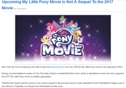 Size: 1099x769 | Tagged: safe, imported from derpibooru, applejack, fluttershy, pinkie pie, rainbow dash, rarity, spike, twilight sparkle, alicorn, equestria daily, 3d, announcement, cgi, g5, hasbro, movie, my little pony, my little pony logo, my little pony: a new generation, new york toy fair, new york toyfair, news, pony history, twilight sparkle (alicorn)