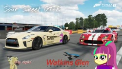 Size: 480x270 | Tagged: safe, artist:forzaveteranenigma, imported from derpibooru, sour sweet, equestria girls, car, dodge (car), dodge viper, dodge viper gts-r, driving, forza motorsport 7, mopar, new york, nismo, nissan, nissan gt-r, photo, racing, united states, watermark, watkins glen international