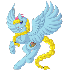 Size: 4020x4392 | Tagged: safe, artist:amazing-artsong, imported from derpibooru, oc, oc only, oc:paris, pegasus, pony, absurd resolution, braid, braided tail, female, mare, simple background, smiling, solo, transparent background