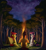 Size: 1920x2095 | Tagged: safe, artist:samum41, imported from derpibooru, apple bloom, scootaloo, sweetie belle, earth pony, pegasus, pony, unicorn, bow, campfire, cutie mark crusaders, female, filly, fire, grass, hair bow, night, scenery, sitting, spread wings, stars, tree, wings